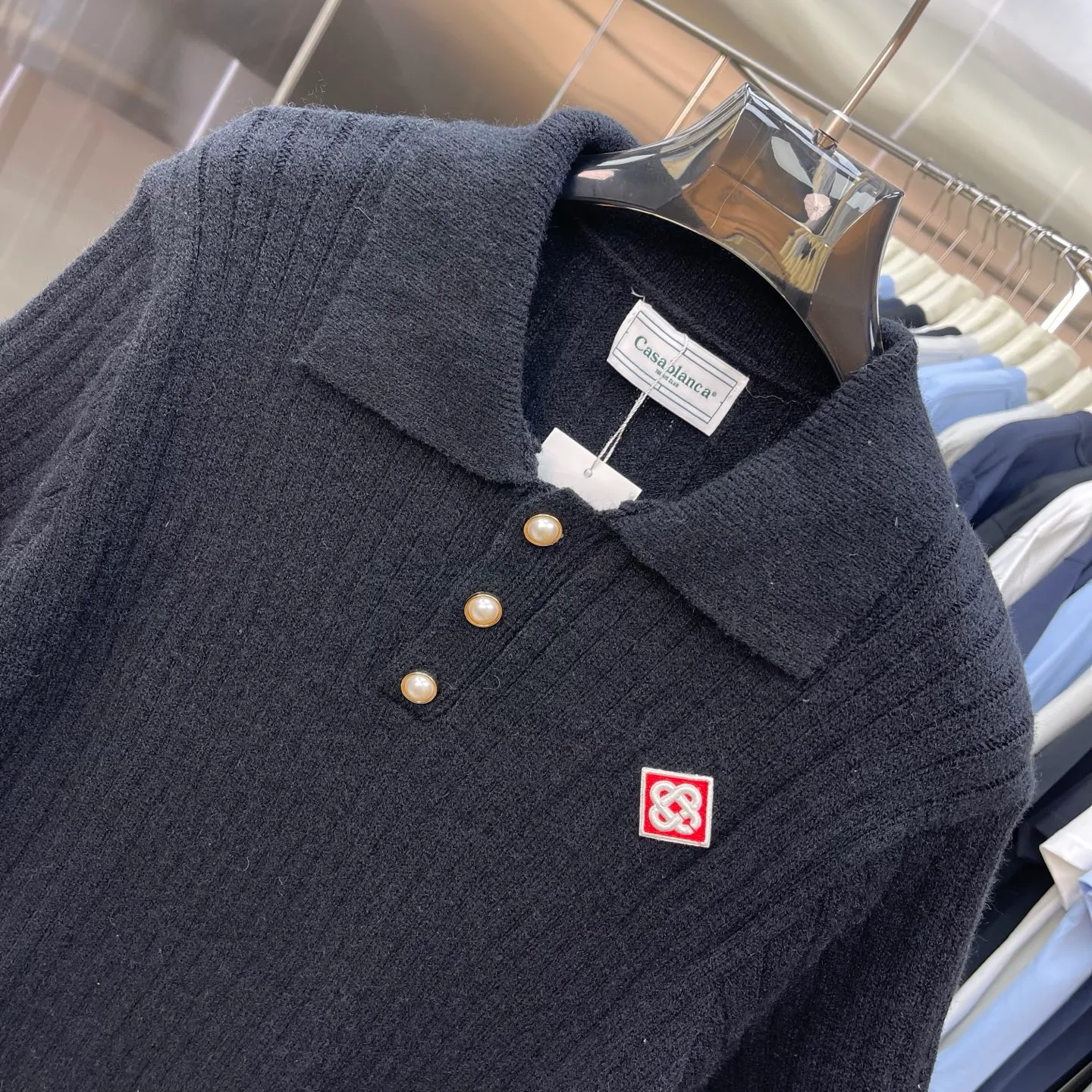 CASABLANCA Casablanca sweater suit Original development, comfortable upper body, imported equipment, original high-density embroidered seal, two-color splicing, hand-sewn cuffs + hem, OEM by domestic first-line brand Factory, impeccable workmanship Sizes: S M L XL